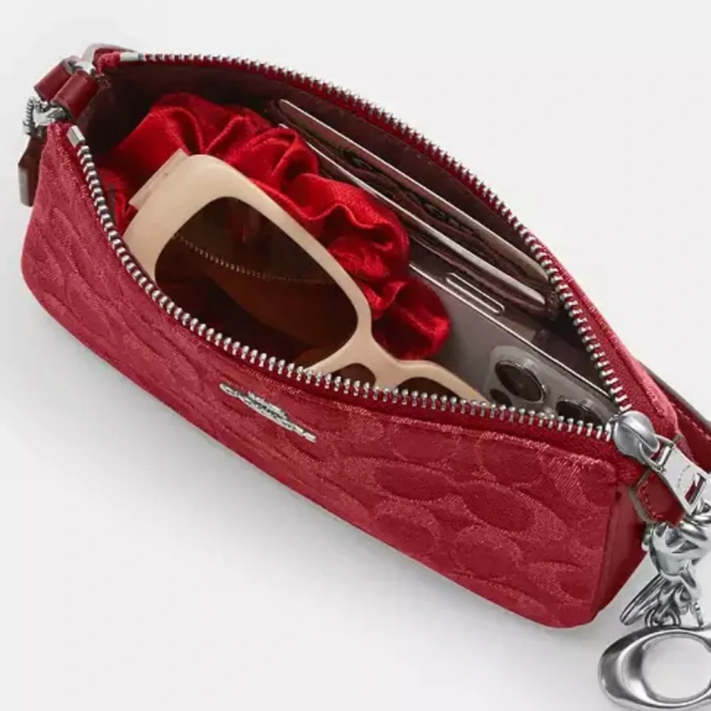 COACH Nolita 19 in Signature Denim Shoulder Bag - True Red / Silver - Picture 5 of 9
